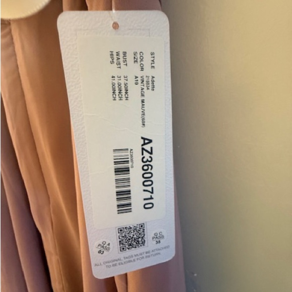 Azazie Women's Maxi Dress - Pink and Tan